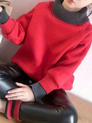 Girls Turtleneck Hoodie Sweatshirt Pullover