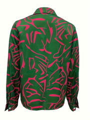  Graffiti Print Long Sleeve Button Up Shirt