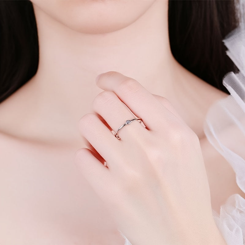 925 Silver Zircon Ring Wedding Jewelry Gift