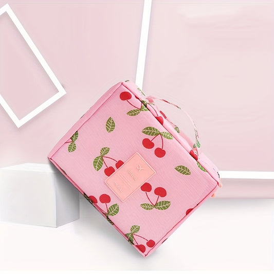 Women's Makeup Storage Bag With Handle Portable Travel Toiletry Cosmetic Bag