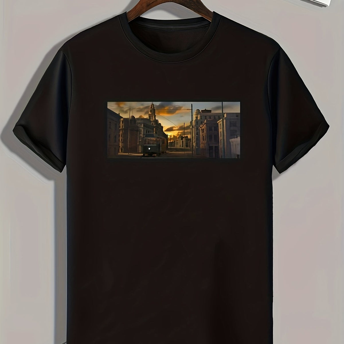 Street Painting Graphic Print Tee for Men