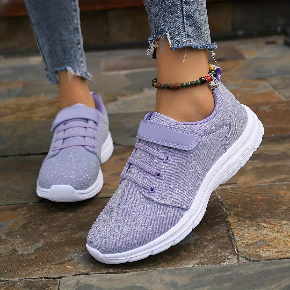 Women's Lightweight Sport Shoes Breathable Lace Up Running Shoes