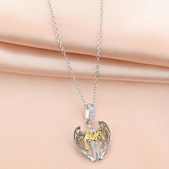 Vintage Angel Pendant Necklace Men's Redemption Religious Necklace