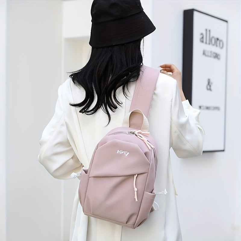 Casual Nylon Chest Bag Adjustable Strap Zipper Closure