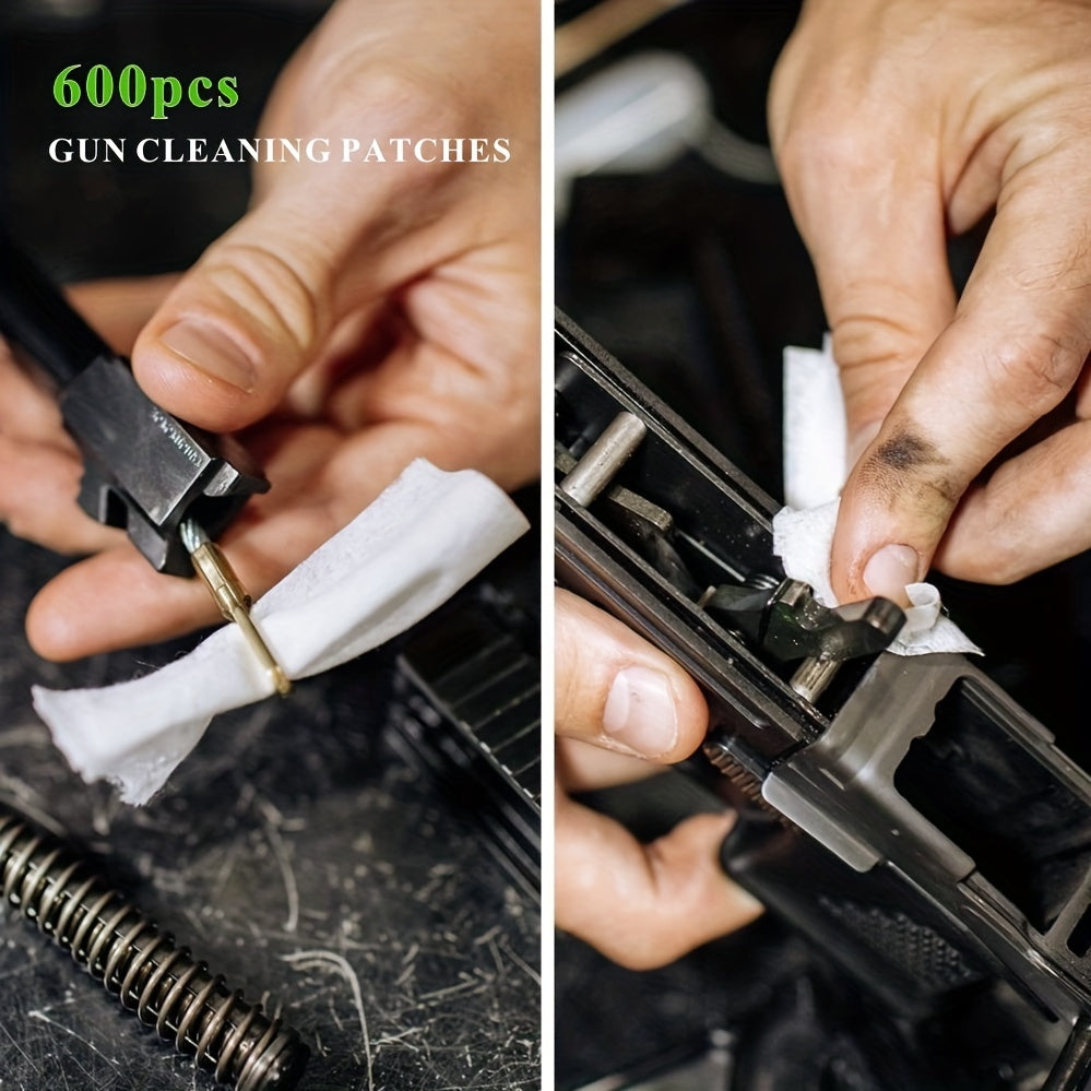 600pcs 3 Gun Cleaning Patches Lint Highly Absorbent Gun Cleaning Kit Supplies