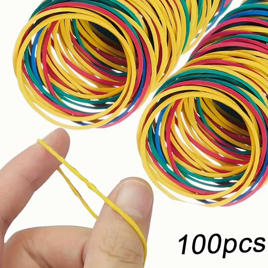 100pcs Colorful Rubber Bands for Office School Home