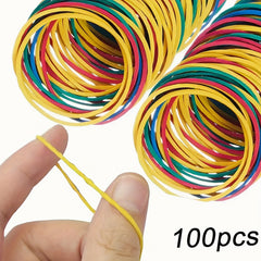 100pcs Colorful Rubber Bands for Office School Home