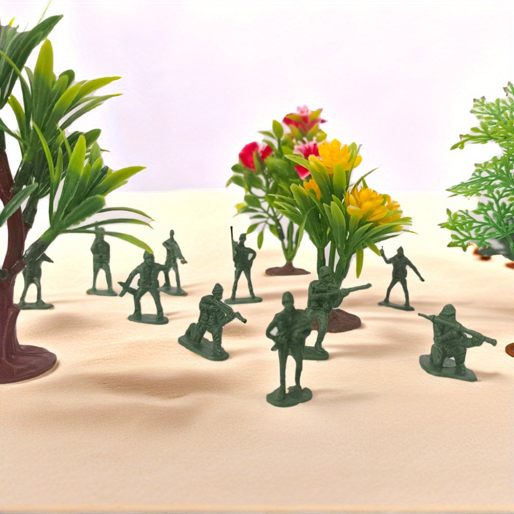 25 Mixed 1:50 Scale Green Plastic Model People Diorama Dollhouse Figurines Set