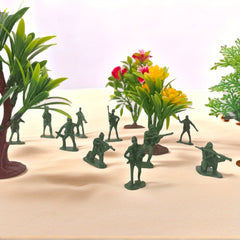 25 Mixed 1:50 Scale Green Plastic Model People Diorama Dollhouse Figurines Set