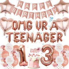 13th Birthday Decorations For Girls Rose Golden Party Supplies