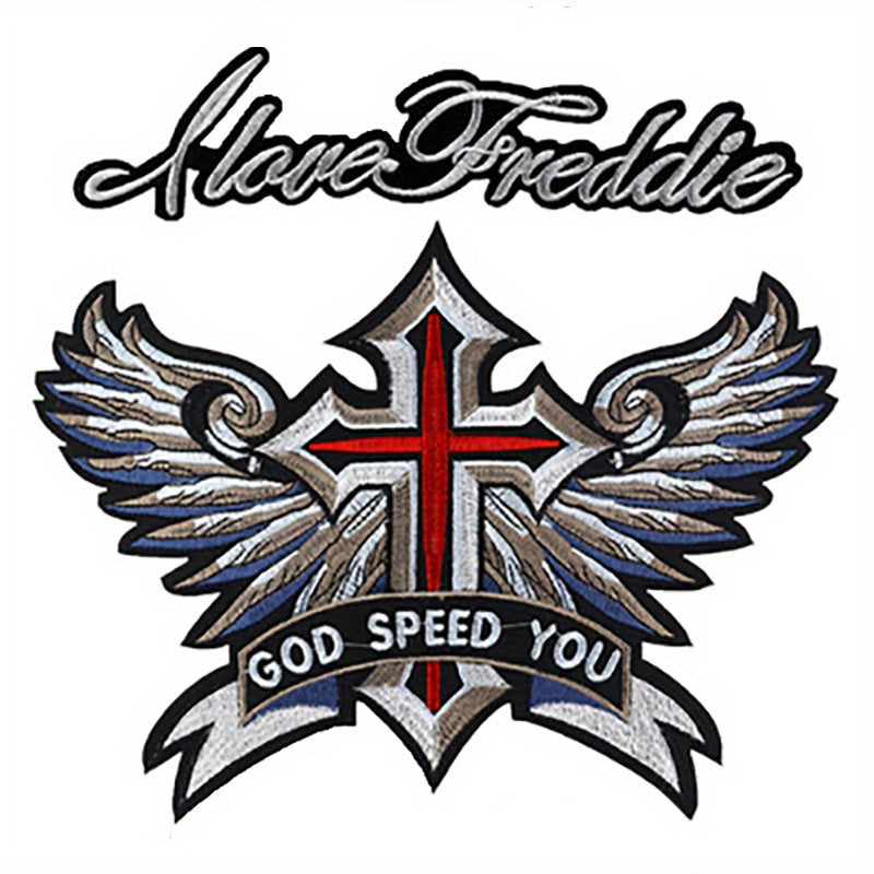 Eagle Cross Flower Embroidered Patch Sticker for Bag Clothes Coat