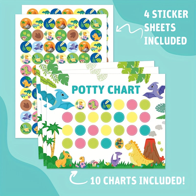 Dinosaur Potty Training Chart for Kids - Motivate & Reward Success