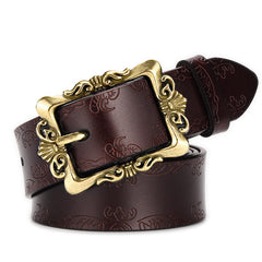 Women's Wide Leather Belt for Jeans Pants