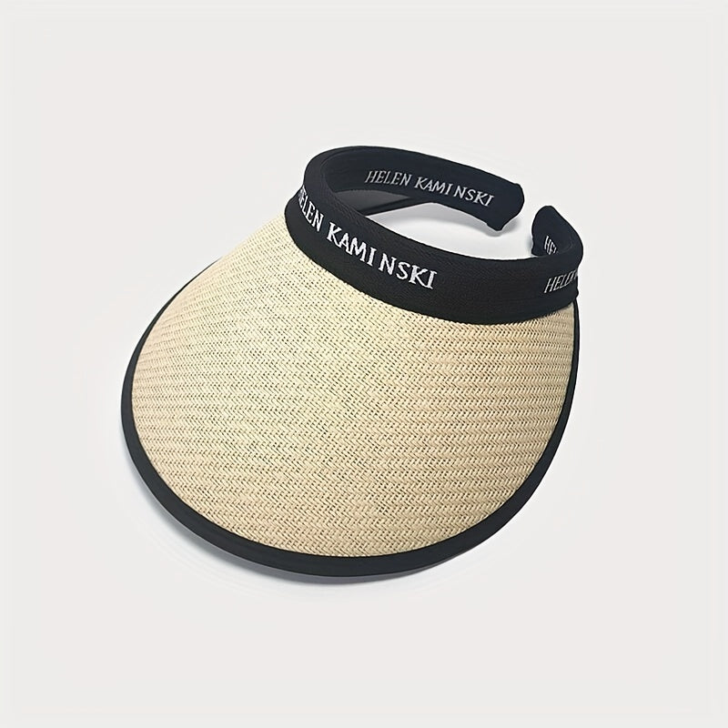 Straw Visor Hats Summer Sunscreen Travel Beach Hats UV Protection Sun Hats