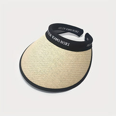 Straw Visor Hats Summer Sunscreen Travel Beach Hats UV Protection Sun Hats