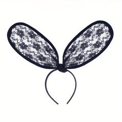 Flannel Bunny Ears Headband Party Prom Dress Up Headwear