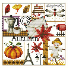 Four Seasons Stamped Cross Stitch Kit 14CT DIY Needlework Decor