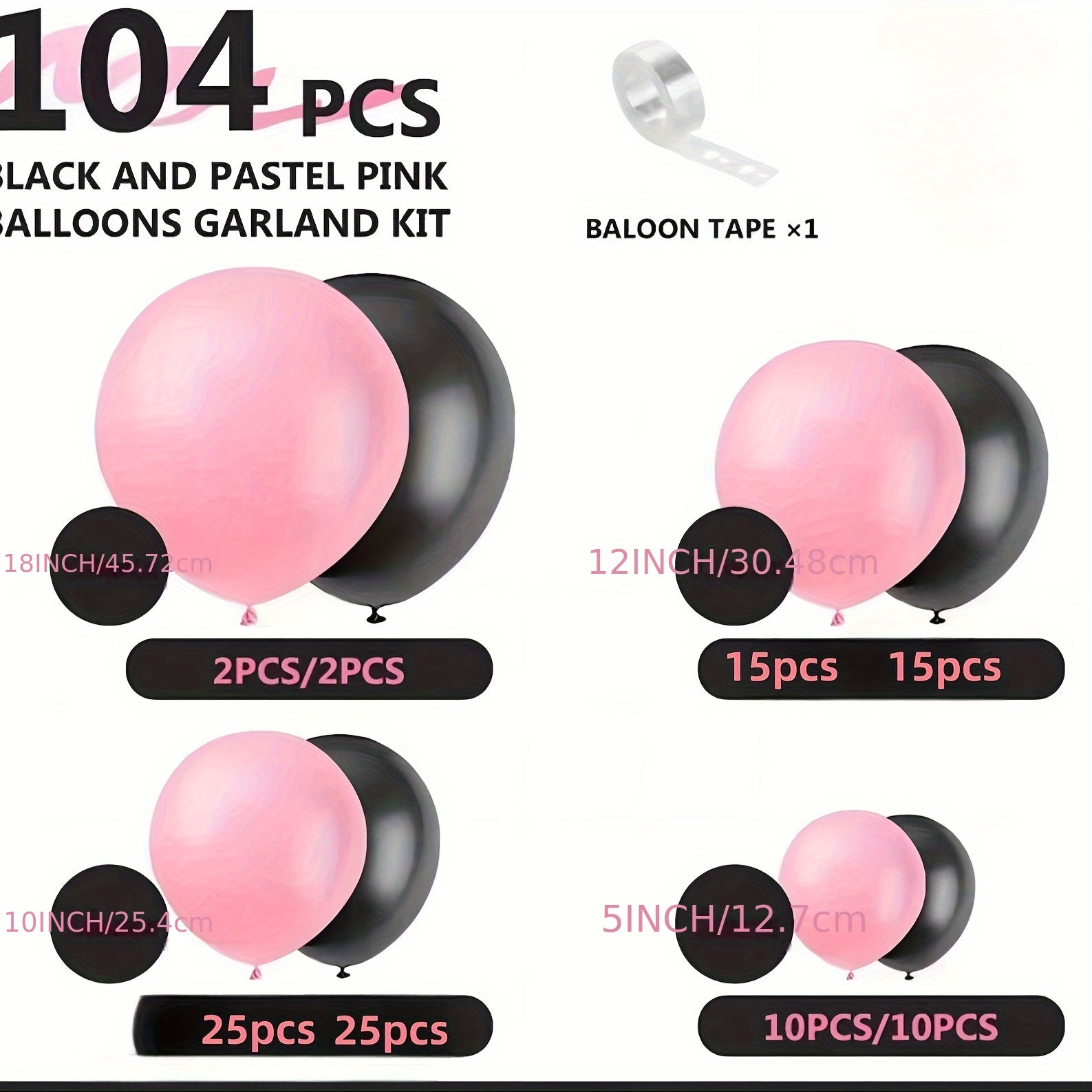 Pink and Lemon Balloon Set for Party Decoration