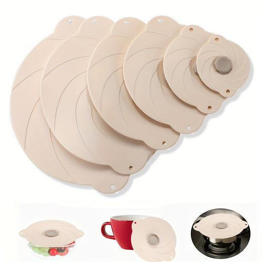 6pcs Silicone Suction Lids Heat Resistant Reusable Microwave Cover