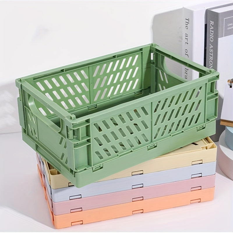 Mini Folding Plastic Storage Box Desktop Cosmetic Organizer