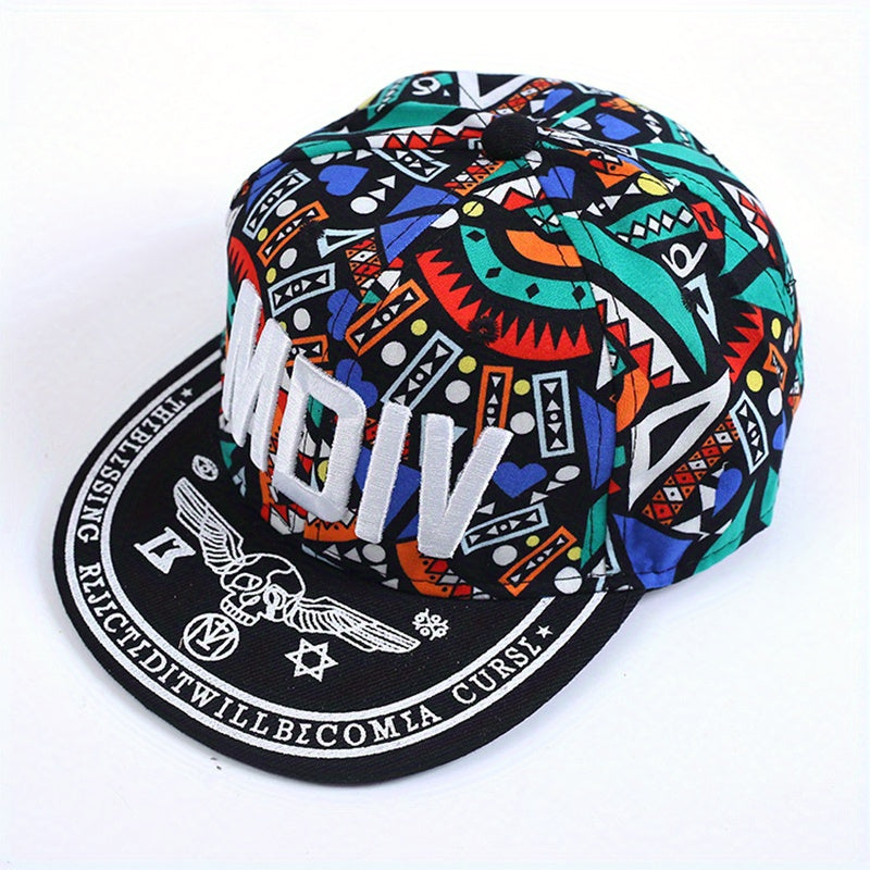 MDIV Embroidery Unisex Snapback Hat Hip Hop Graffiti Print Baseball Cap