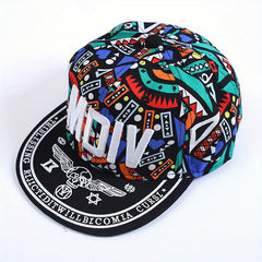 MDIV Embroidery Unisex Snapback Hat Hip Hop Graffiti Print Baseball Cap