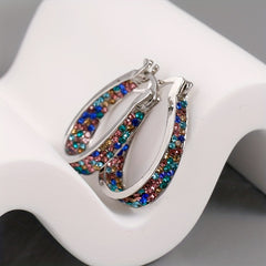 Multicolor Zircon Horseshoe Earrings Wedding Party Accessories