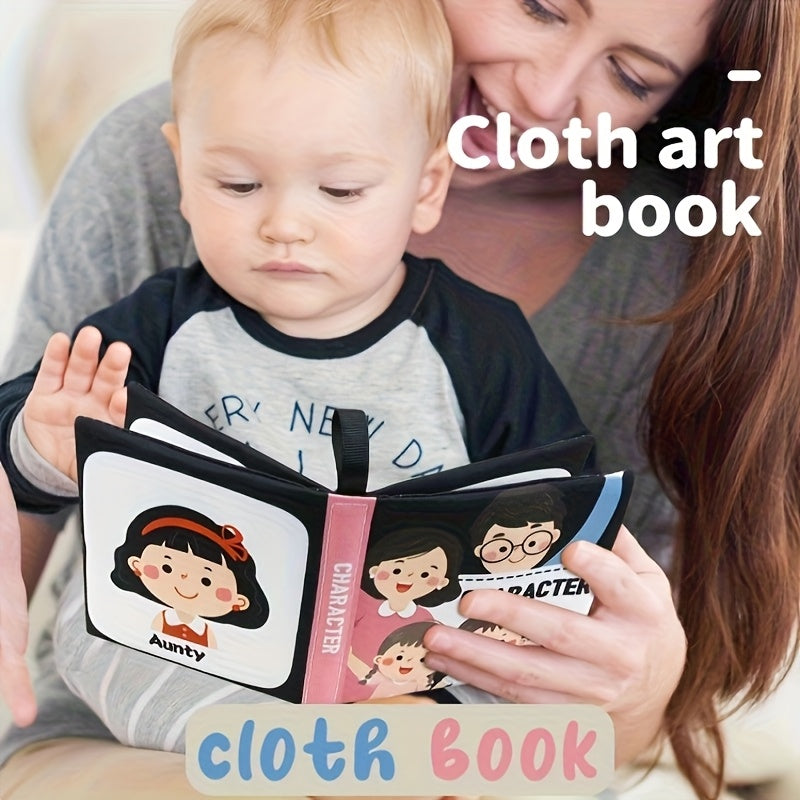 High Contrast Baby Cloth Book 0-6 Mos Washable Non Toxic Early Learning
