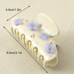 Acrylic Flower Rhinestone Hair Claw Large Shark Clip