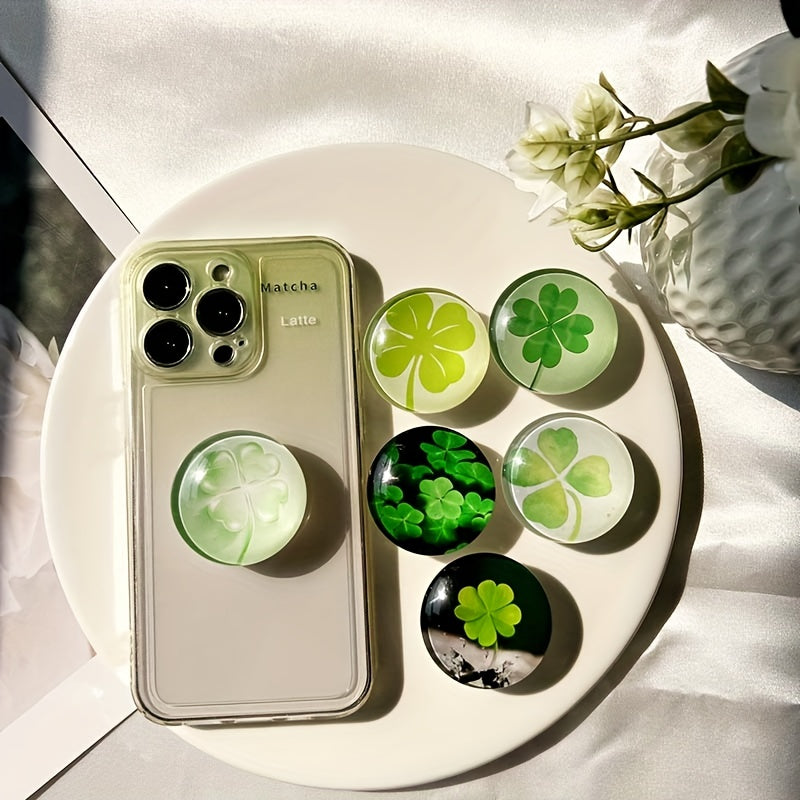 Pop up Foldable Mobile Phone Holder Four leaf Clover Pattern