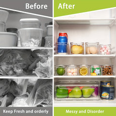 10pcs Clear Plastic Refrigerator Storage Tray with Lid