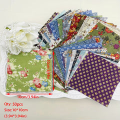 50pcs Dark Cotton Fabric Quilting Set for Clothing Sewing