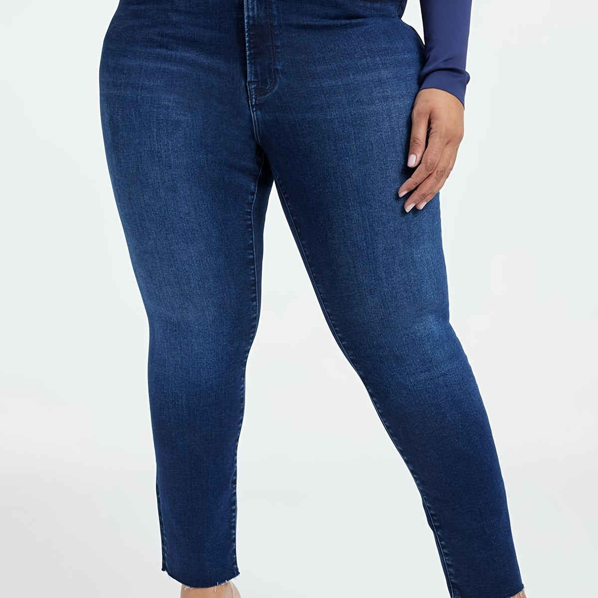 Women's Plus Bootcut Stretch Jeans, High Waist Button Up