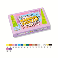18 Pastel Acrylic Cartoon Doodle Marker Set Strong Coverage