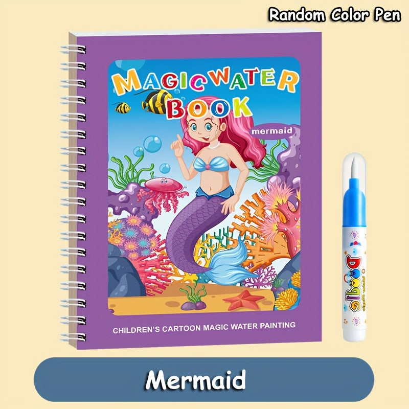 Reusable Watercolor Activity Book with Waterproof Pages