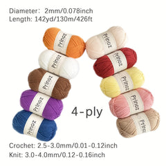 Soft Acrylic Yarn 4ply Solid Yarn for Knitting Crochet DIY