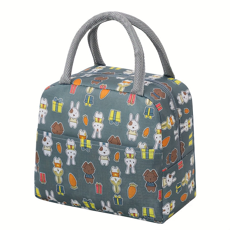 Animal Printed Insulated Lunch Box Cooler Bag for Office School Picnic Beach Cam