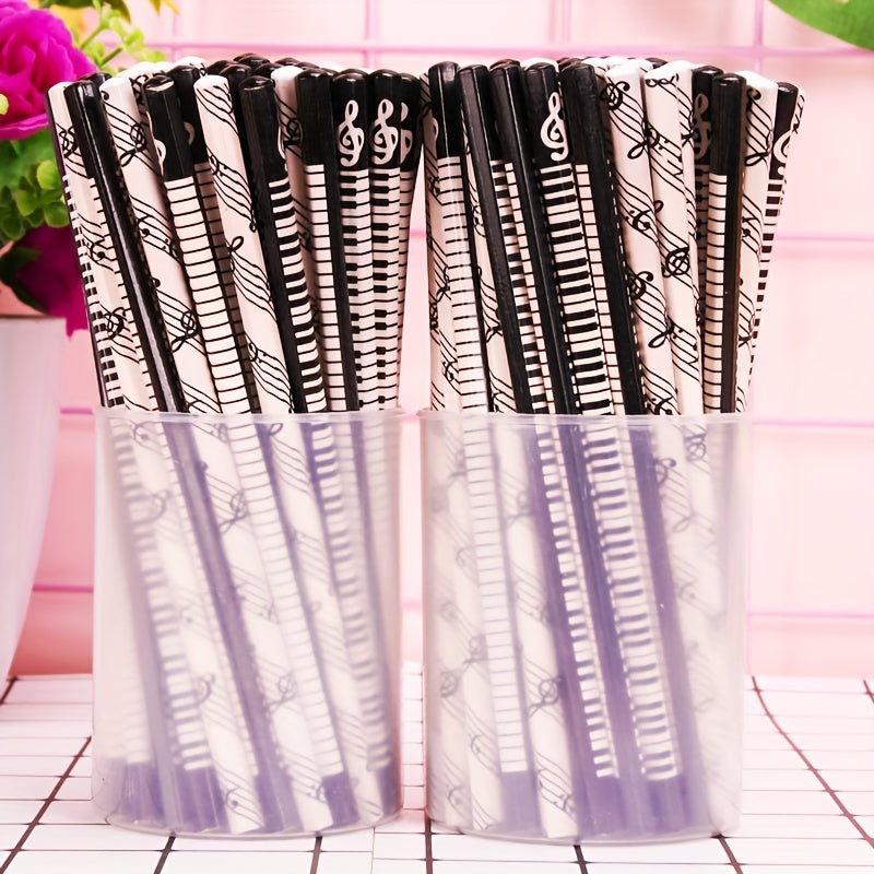 10pcs Hexagon Music Note Pattern Pencil, Creative Piano Students Pencil