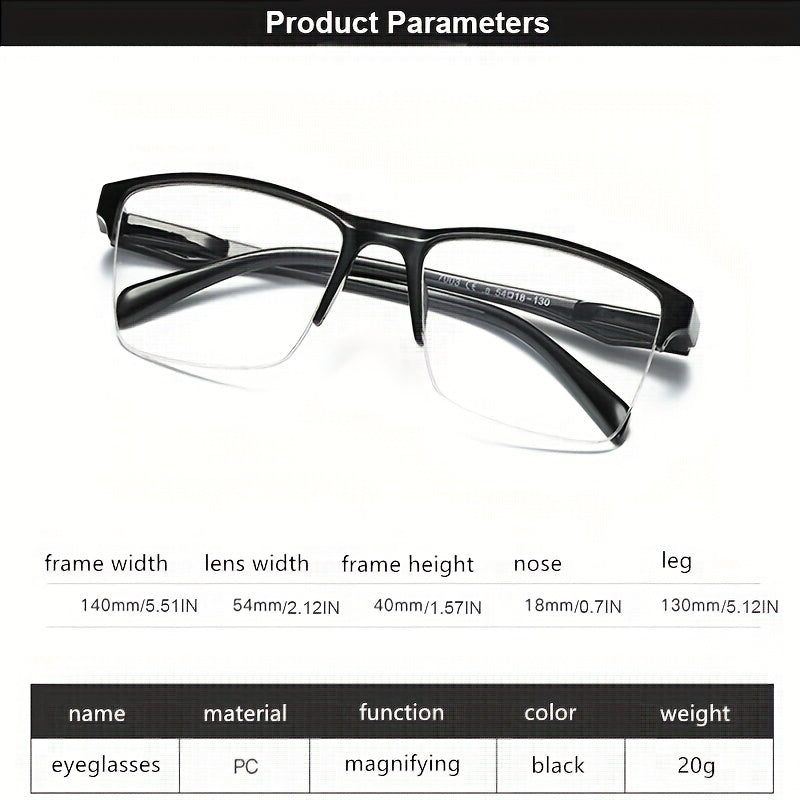 Resin Reading Glasses 1.75 Half Frame Portable Ultralight Magnifying