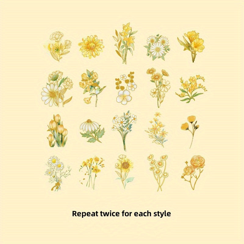 40pcs Vintage Plant Stickers for Scrapbooking Journals Planners