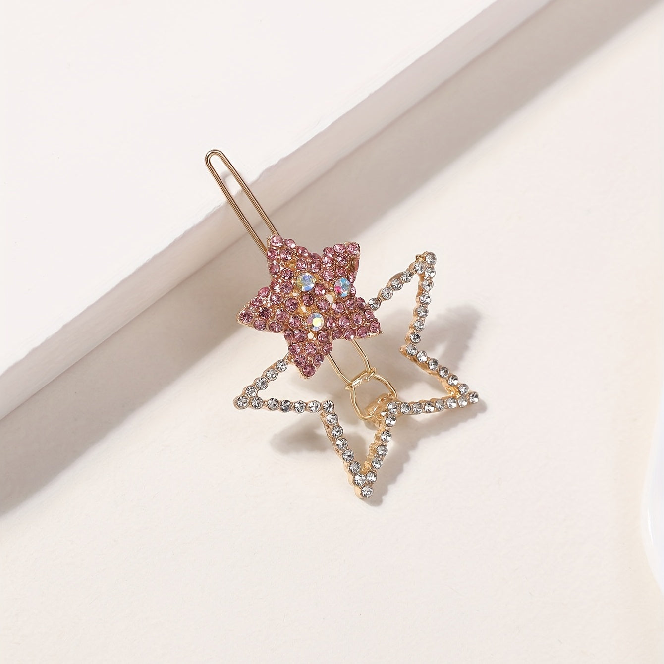 Crystal Star Hair Clip Rhinestone Sparkle Barrette Colorful Hairclip Women Girls