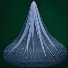 Long Train Bridal Veil with Comb Soft Tulle Wedding Accessory