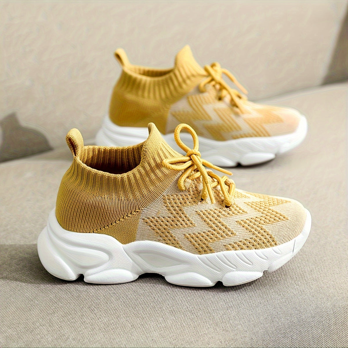 Kid's Breathable Lace Up Sneakers Comfy Non Slip Shoes for Outdoor Activities