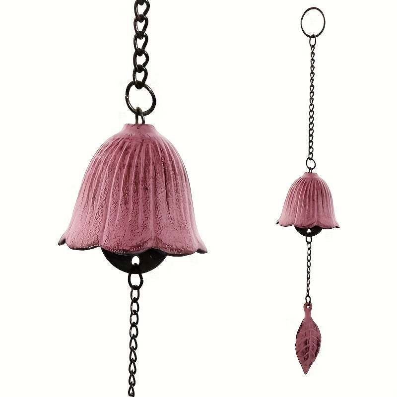 Japanese Cast Iron Wind Chime Hanging Decoration Retro Leaf Bell Outdoor Garden