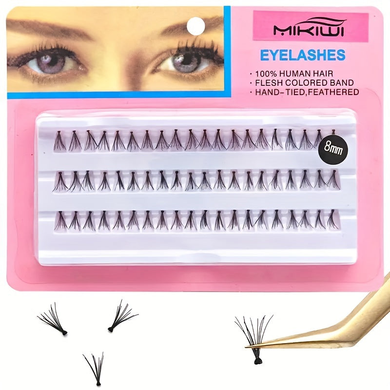 3 Rows Individual Lashes Mini Lightweight 3D Curly False Eyelashes