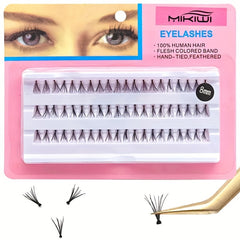 3 Rows Individual Lashes Mini Lightweight 3D Curly False Eyelashes