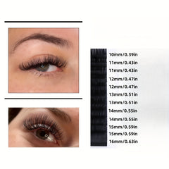 10-16mm D Curling Silk Eyelash Extension Individual Lash 0.07 D Mix