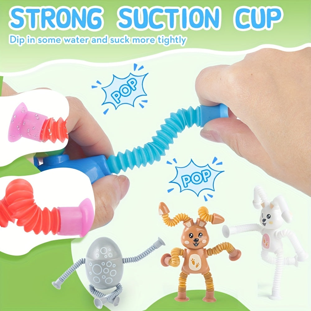 Egg Suction Cup Tube Toys Bendable Telescopic Educational Thinking Toys