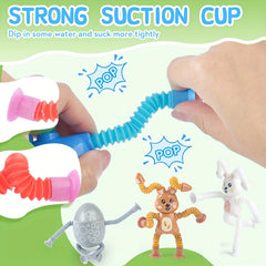 Egg Suction Cup Tube Toys Bendable Telescopic Educational Thinking Toys
