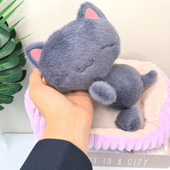 Plush Capybara Terrier & Cat Fox Dolls Set with Brain Bag